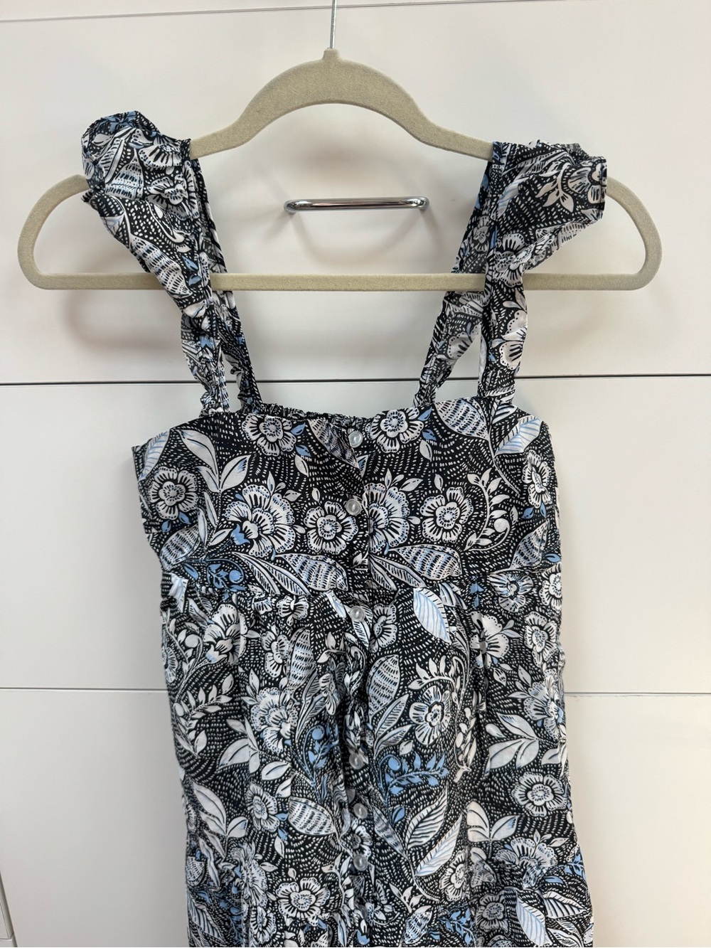 summersalt Black and White Floral Midi Dress